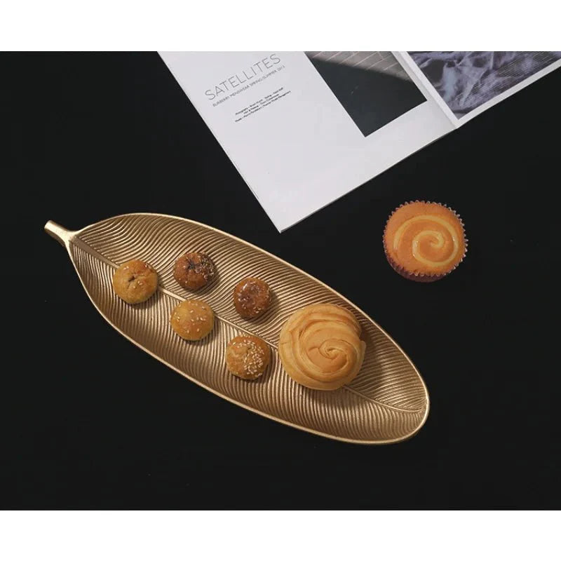 Bandeja Decorativa Nórdica em Forma de frutas e folha