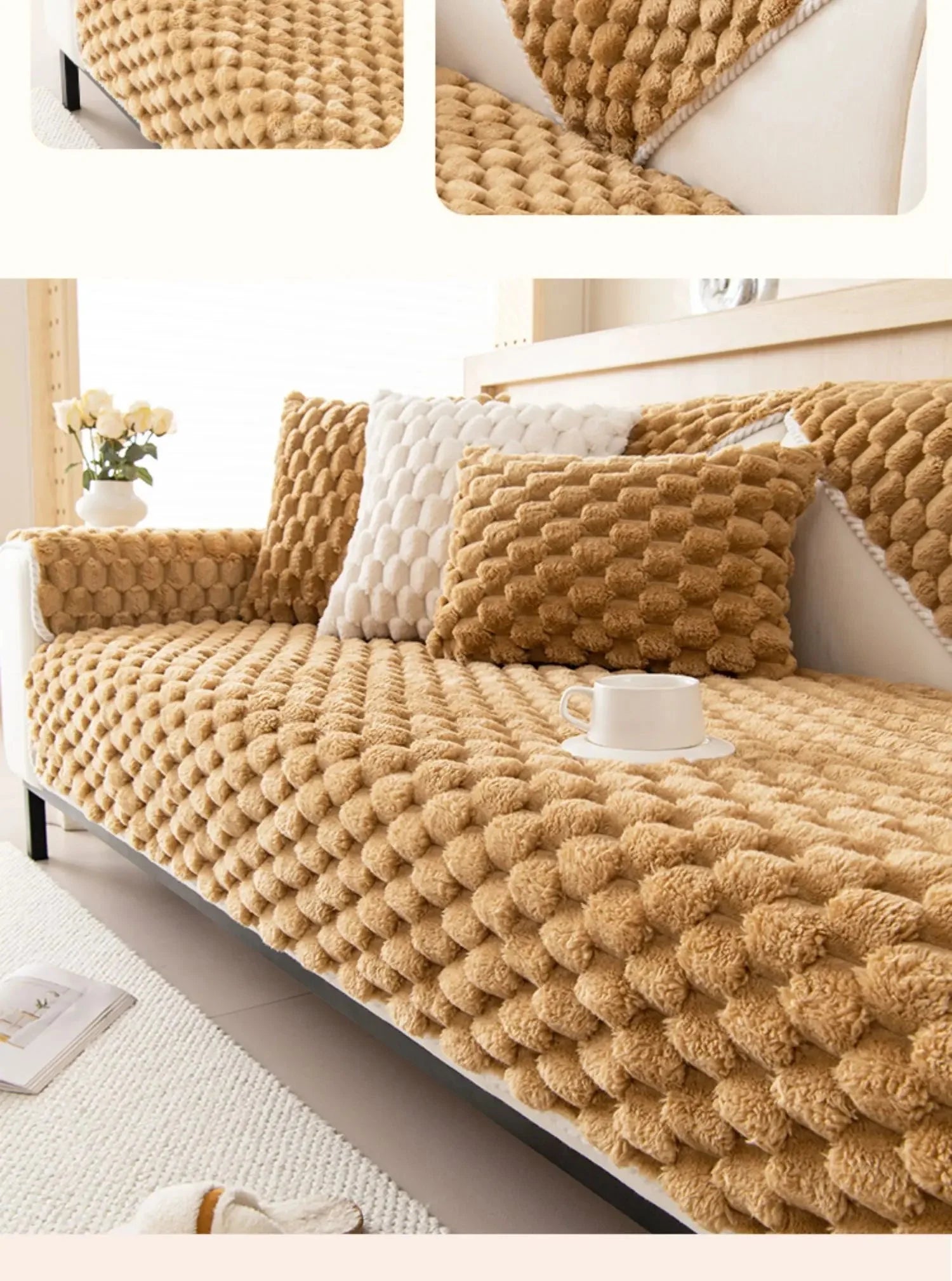 Capa de Sofá premium Aveludada e antiderrapante