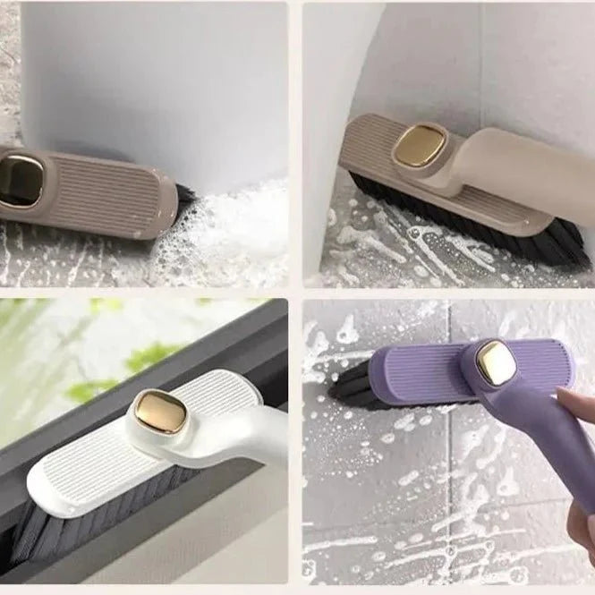 Escova rotativa multifuncional para limpeza de frestas com cerdas rígidas - 2 em 1