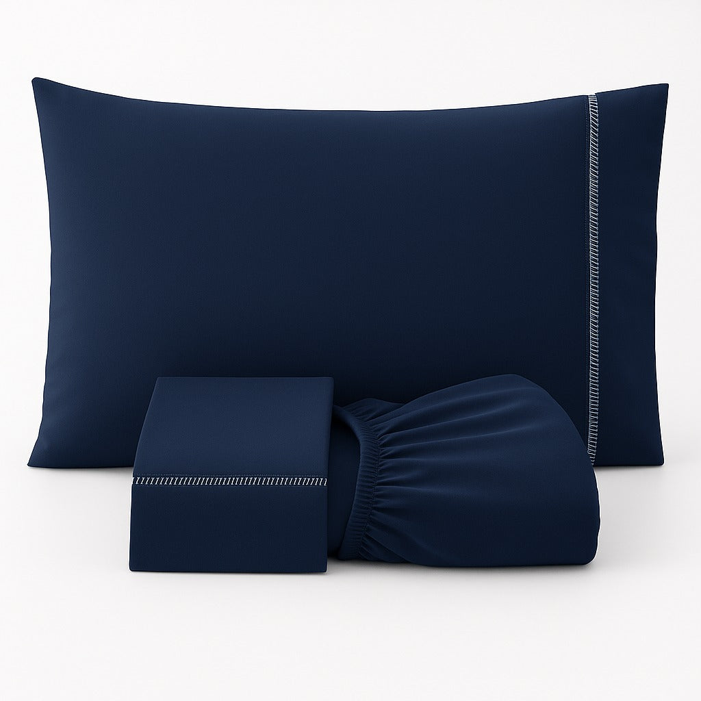 Jogo De Lençol 3 Peças Percal 400 Fios Ponto Palito