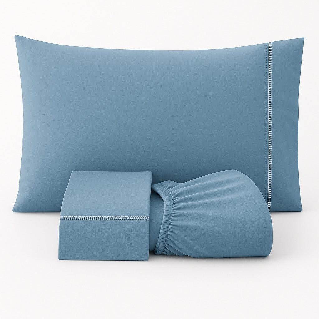 Jogo De Lençol 3 Peças Percal 400 Fios Ponto Palito