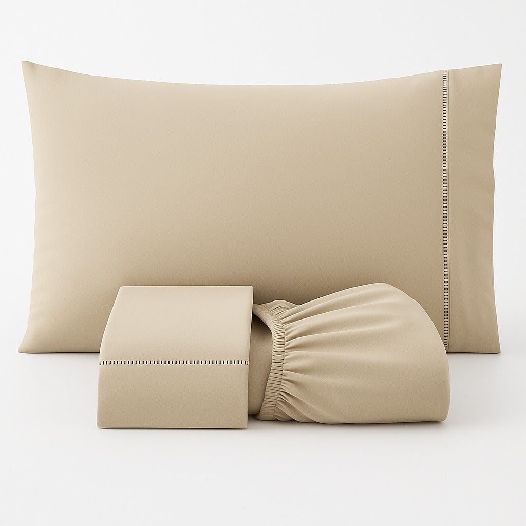 Jogo De Lençol 3 Peças Percal 400 Fios Ponto Palito