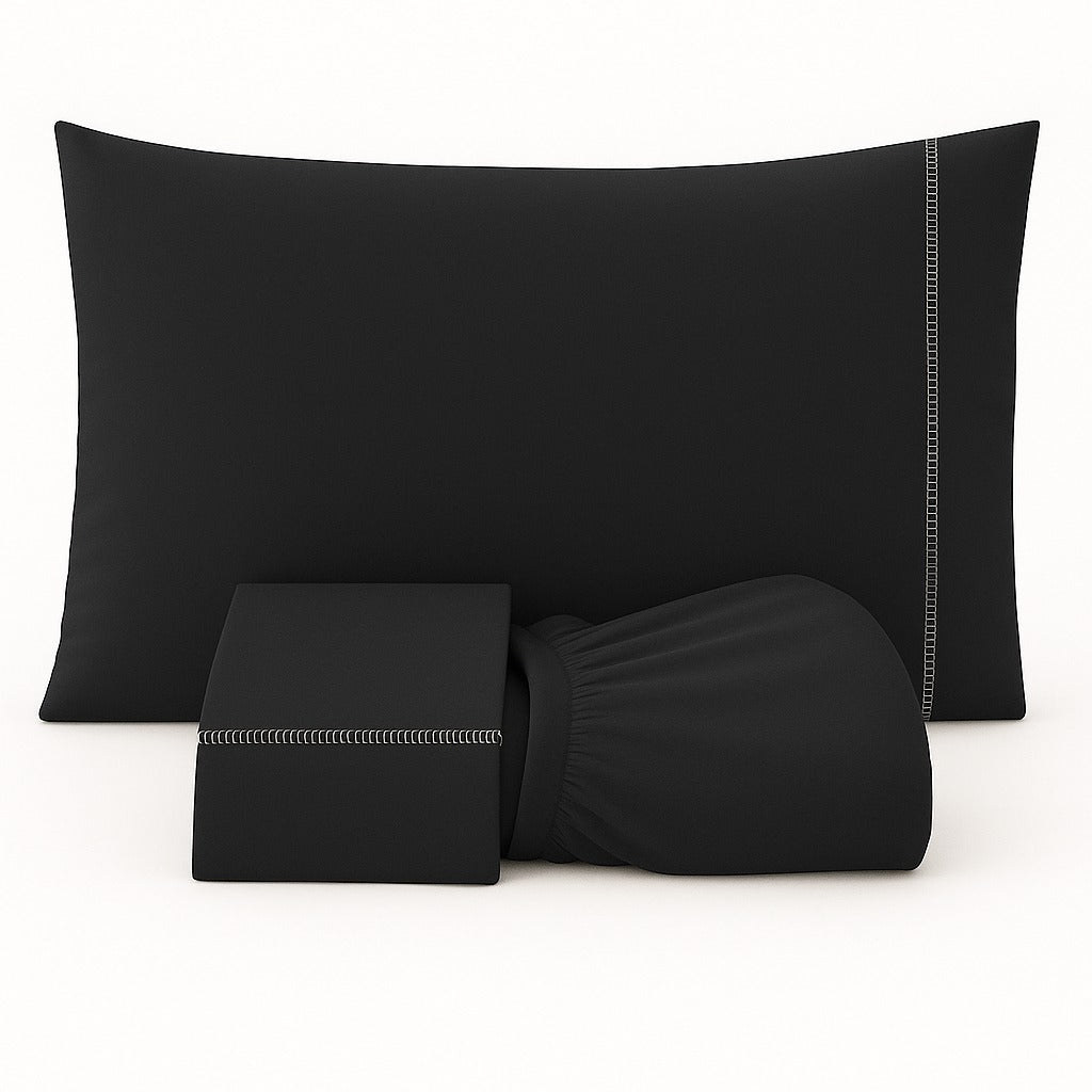 Jogo De Lençol 3 Peças Percal 400 Fios Ponto Palito