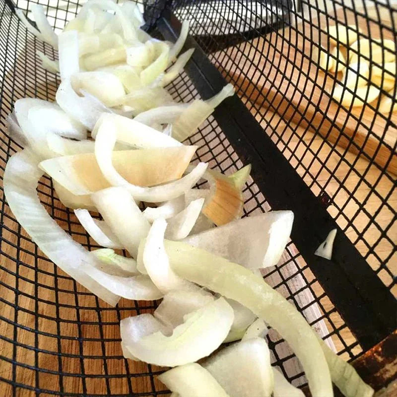 Inox GrillMaster Kit com 3 Unidades - Cesto Redondo de Churrasco