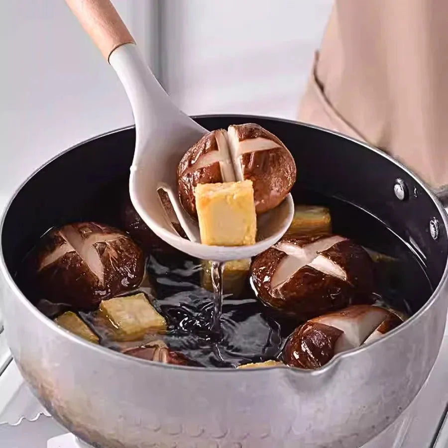 Kitchen Set Lux - Conjunto de Utensílios de Cozinha 19 Peças - Antiaderente com Cabos de Madeira