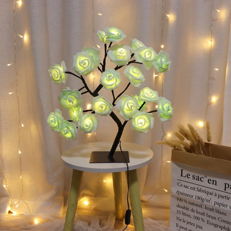 LED Rose Maria - Abajur LED em formato de Árvores com Rosas