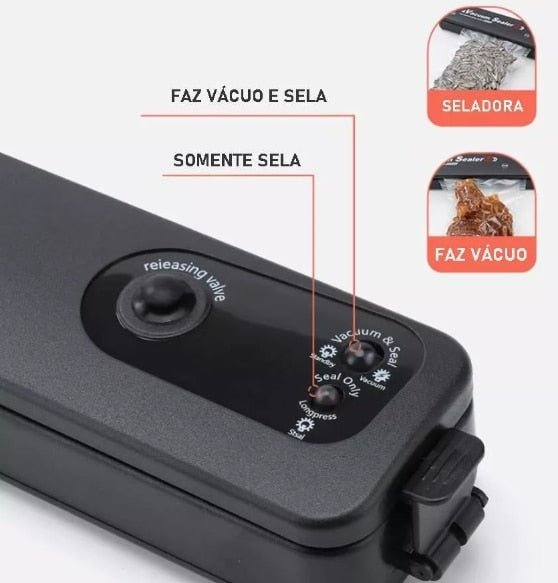 Máquina De Selar A Vácuo Alimentos + 20 sacos de brinde
