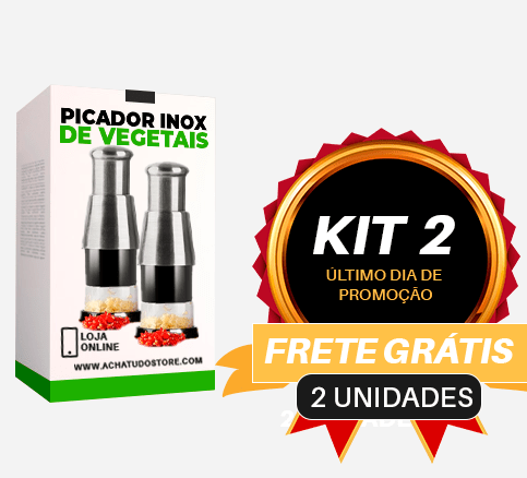 Picador Inox de Vegetais - Picador de alho, cebola, pimenta etc