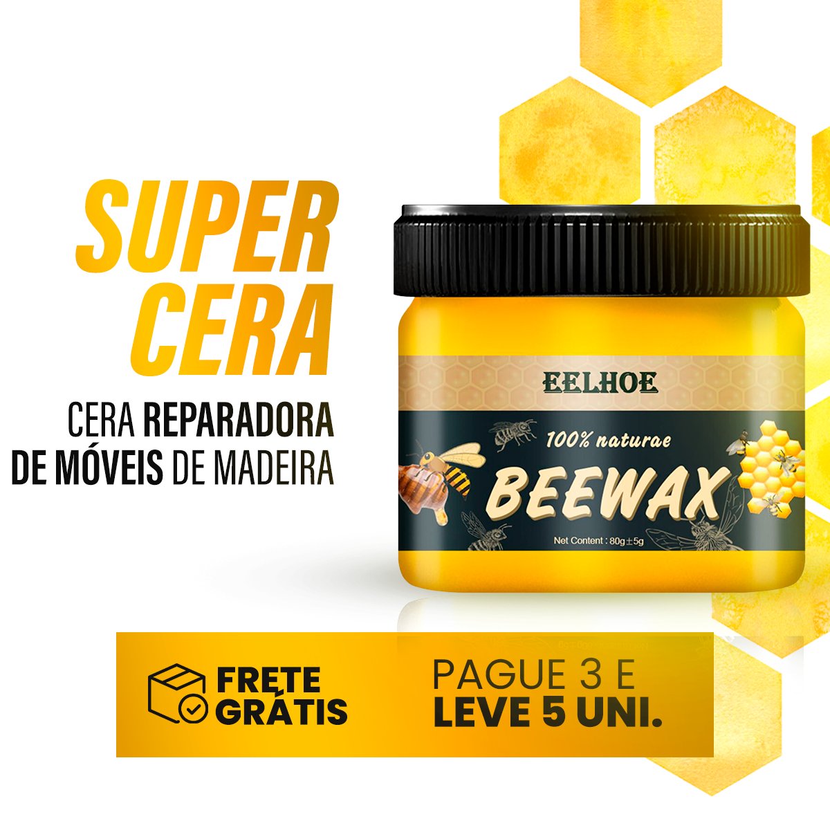 Super Cera Beewax - Cera Reparadora de Móveis de madeira