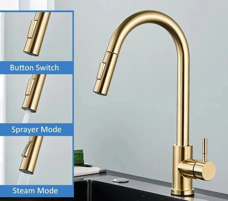 Torneira Gourmet Pata Cozinha Simple Gold