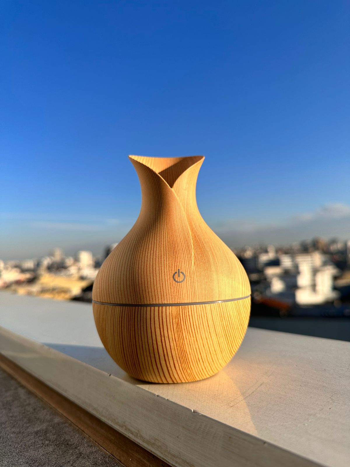 Umidificador De Ar Aromaterapia 130ml Difusor Ultrassônico Portátil Estilo Madeira Led