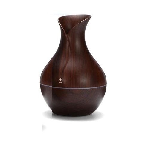 Umidificador De Ar Aromaterapia 130ml Difusor Ultrassônico Portátil Estilo Madeira Led