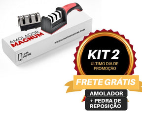 Amolador de Facas 3 em 1 Magnum - Amolador para facas 3 etapas, 3 em 1