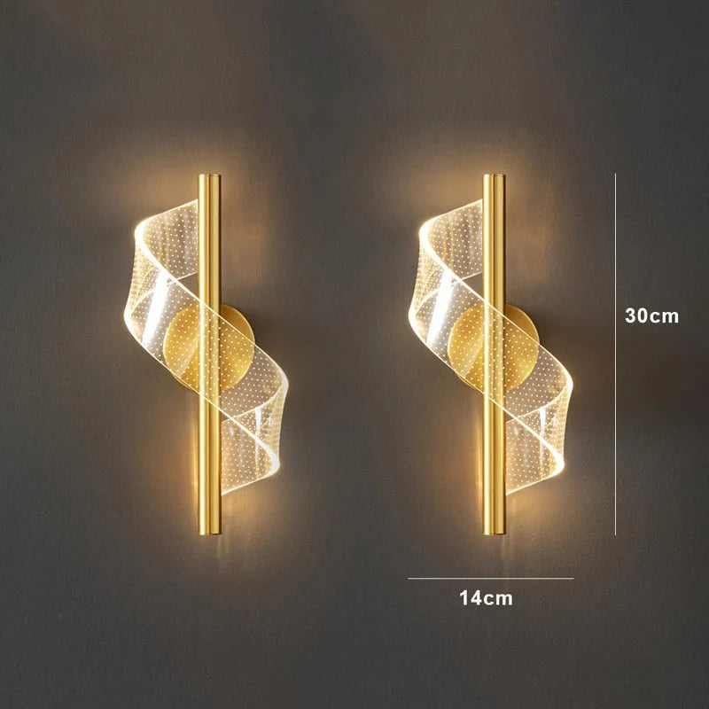 Arandela Nordica Espiral Iluminação Interna para cabeceira