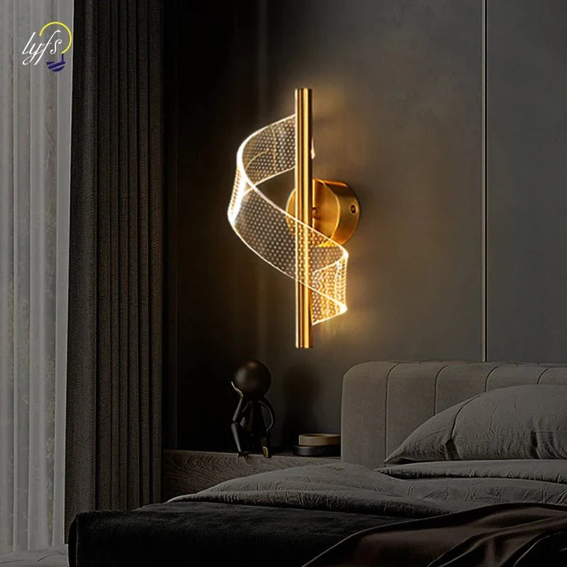 Arandela Nordica Espiral Iluminação Interna para cabeceira