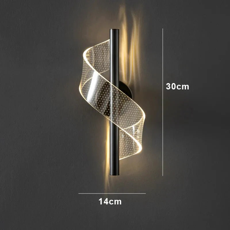 Arandela Nordica Espiral Iluminação Interna para cabeceira