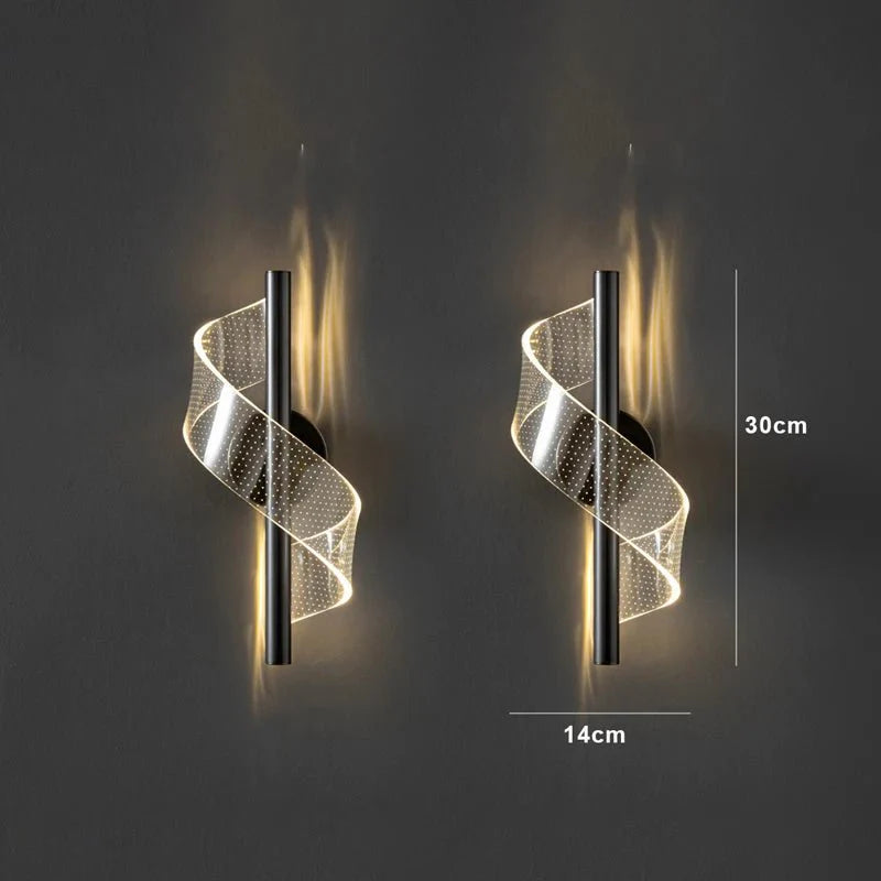 Arandela Nordica Espiral Iluminação Interna para cabeceira