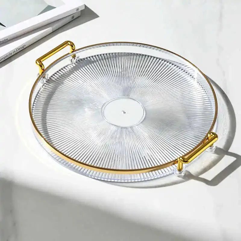 Bandeja de Armazenamento de Luxo com Alça Dourada
