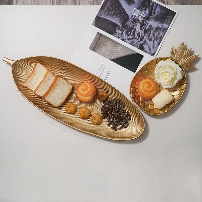 Bandeja Decorativa Nórdica em Forma de frutas e folha