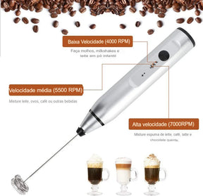 Batedor elétrico portátil para Leite, café, misturar alimentos