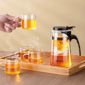 Bule com Infusor em Vidro Espessado Resistente ao Calor