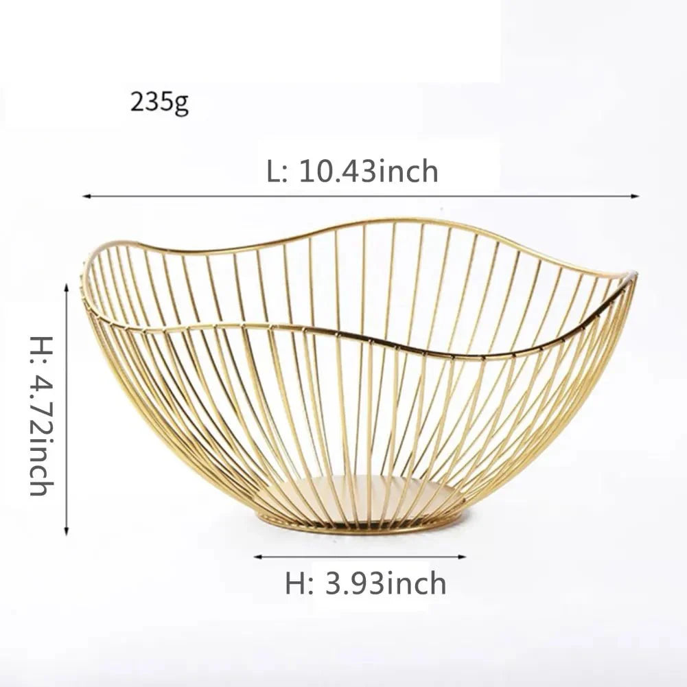 Cesta de frutas vazada de ferro