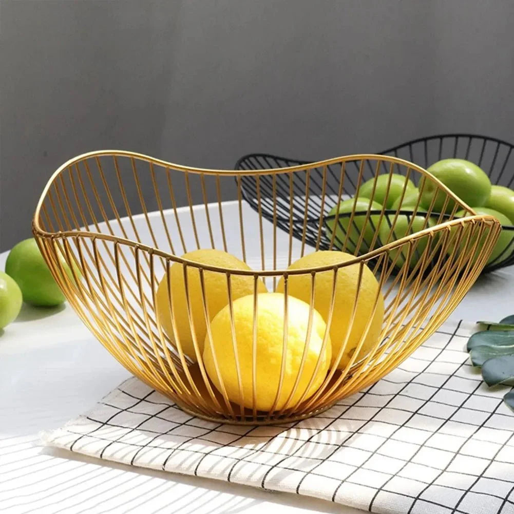 Cesta de frutas vazada de ferro