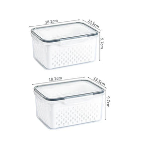 Caixa Organizadora para Geladeira com Cesta de Drenagem - Ideal para Frutas, Legumes e Despensa