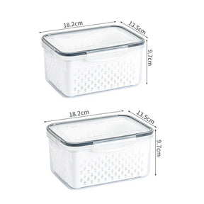 Caixa Organizadora para Geladeira com Cesta de Drenagem - Ideal para Frutas, Legumes e Despensa