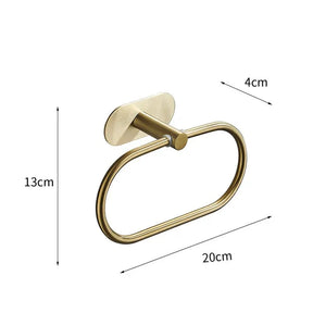 Conjunto Elegante de 5x Acessórios para Banheiro em Dourado - Sem Perfuração, Aço inoxidável