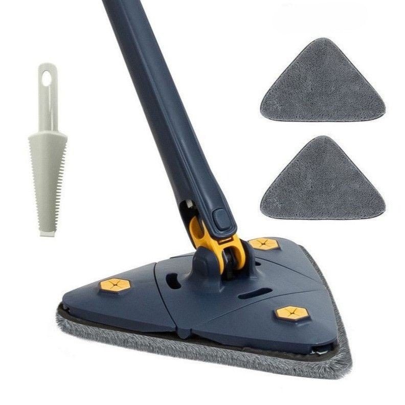 Esfregão Triangulo Mop De Limpeza Ajustável Giratória 360°