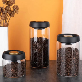 Frasco de Vidro para Café com Vedação a Vácuo