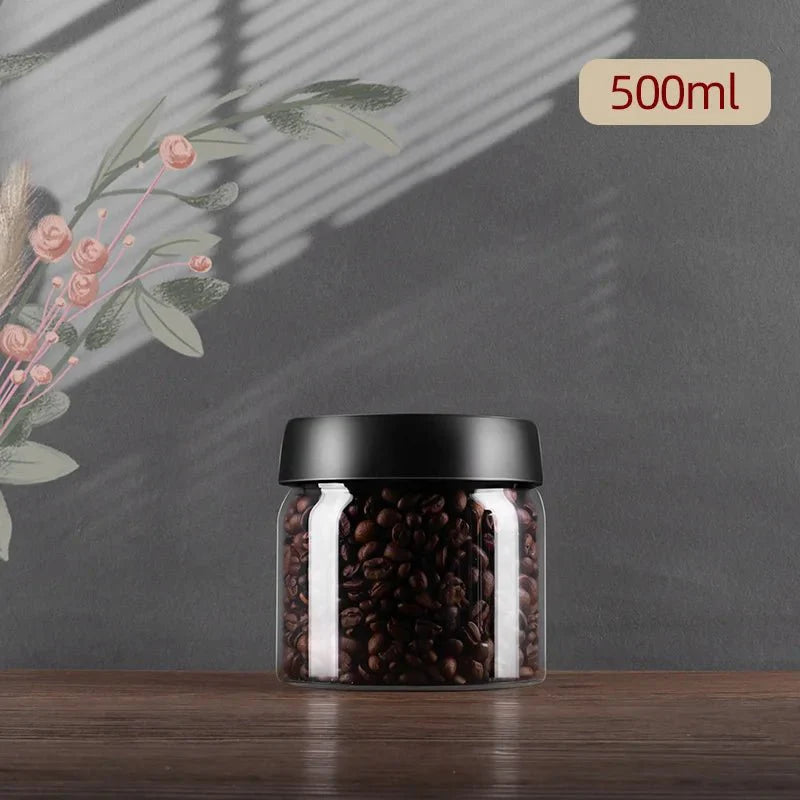 Frasco de Vidro para Café com Vedação a Vácuo