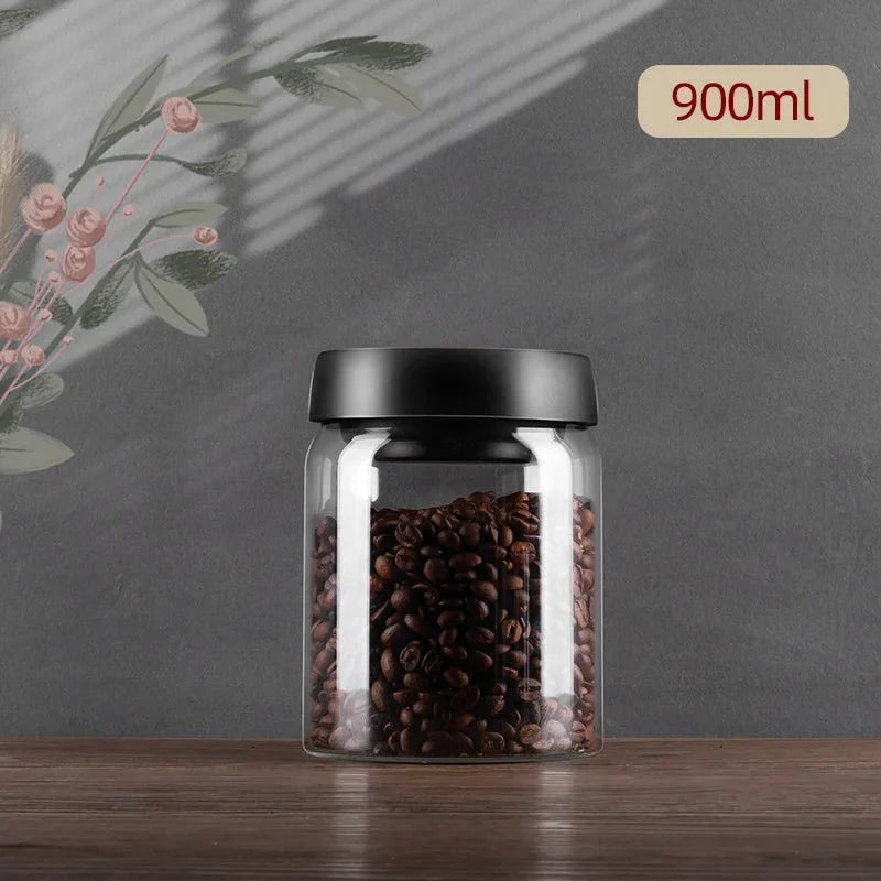 Frasco de Vidro para Café com Vedação a Vácuo