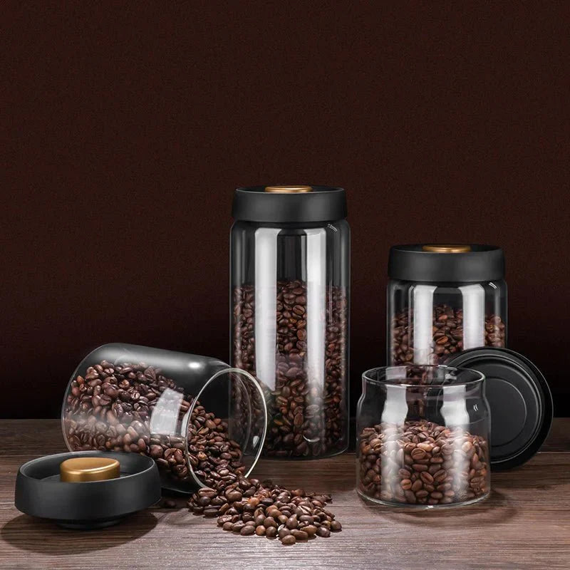 Frasco de Vidro para Café com Vedação a Vácuo