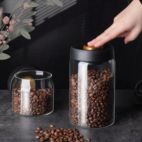 Frasco de Vidro para Café com Vedação a Vácuo