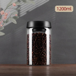 Frasco de Vidro para Café com Vedação a Vácuo