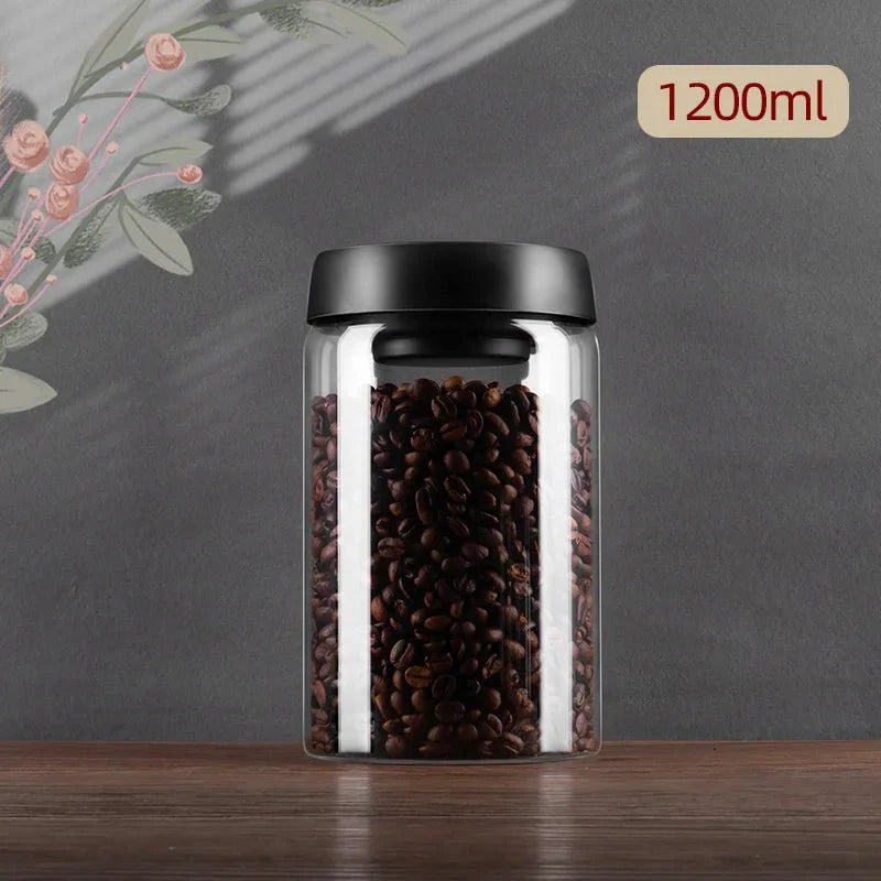 Frasco de Vidro para Café com Vedação a Vácuo