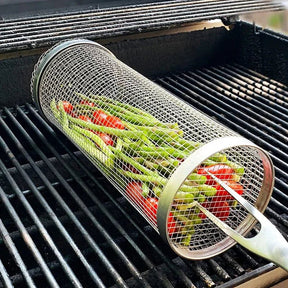 Inox GrillMaster Kit com 3 Unidades - Cesto Redondo de Churrasco