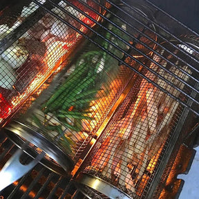 Inox GrillMaster Kit com 3 Unidades - Cesto Redondo de Churrasco