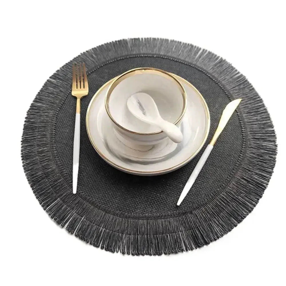 Kit com 4 Sousplasts trançadas em Linho