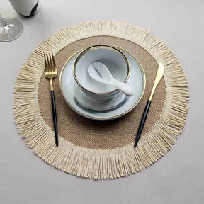 Kit com 4 Sousplasts trançadas em Linho
