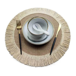 Kit com 4 Sousplasts trançadas em Linho