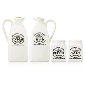 Kit com 4x Pote de tempero de cerâmica com tampa de cortiça