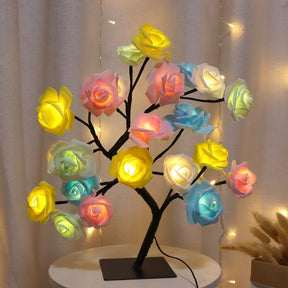 LED Rose Maria - Abajur LED em formato de Árvores com Rosas