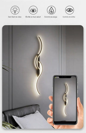 Luminária LED de Parede Moderna - Luz LED Minimalista para Quarto, Cabeceira, Luminárias de Parede
