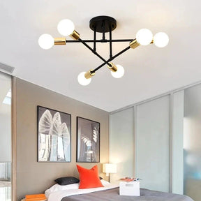 Luminária Lustre Led Pendente Minimalista Nórdica com 6 Lâmpadas