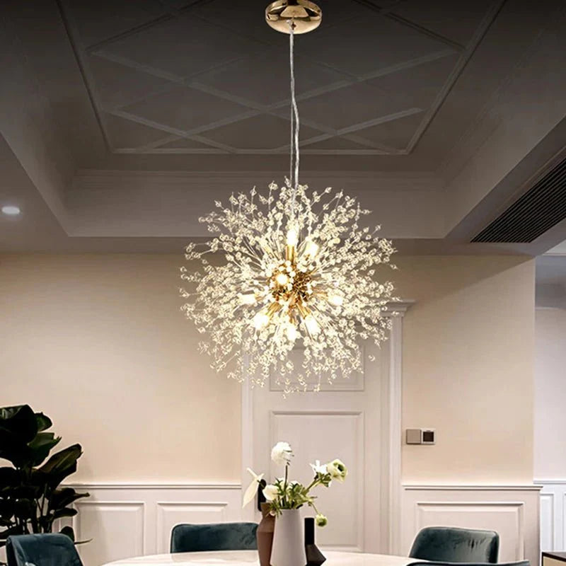 Luminária Pendente LED Artística Cristalina Modern Sky Star Fireball