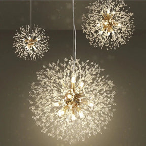 Luminária Pendente LED Artística Cristalina Modern Sky Star Fireball