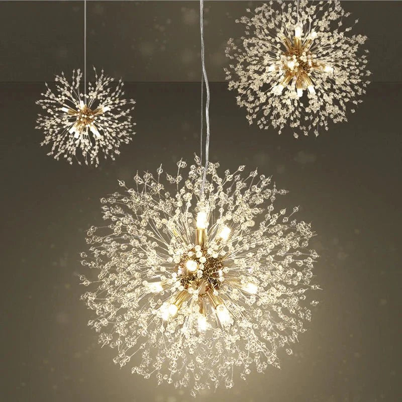 Luminária Pendente LED Artística Cristalina Modern Sky Star Fireball